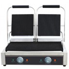 Machine à panini, en acier inoxydable, plaque en fonte rainurée, 3.6 KW