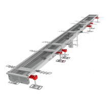 Caniveau Modul 125, sortie verticale centrée DN110, Longueur 2000 mm