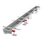 Caniveau Modul 125, sortie verticale centrée DN110, Longueur 2000 mm