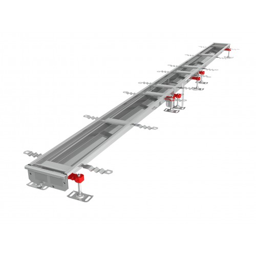 Caniveau Modul 125 sortie verticale centrée DN110 Longueur 2500 mm Caniveau Modul 125 sortie verticale centrée DN110 Longueur 2500 mm