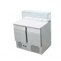Saladette réfrigérée, +2 + 8 °C, 288 L, plan de travail granit, 2 portes