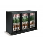 Desserte réfrigérée arrière de bar, 3 portes battantes, couleur noir, 338 L