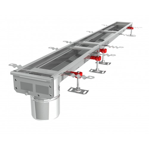 Caniveau Modul 125 sortie verticale en bout DN110 Longueur 1500 mm