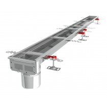 Caniveau Modul 125, sortie verticale en bout DN110, Longueur 1500 mm