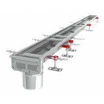 Caniveau Modul 125, sortie verticale en bout DN110, Longueur 2000 mm