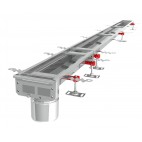 Caniveau Modul 125, sortie verticale en bout DN110, Longueur 2000 mm