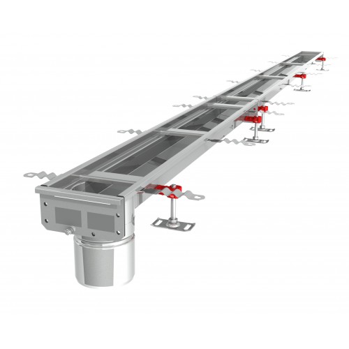 Caniveau Modul 125 sortie verticale en bout DN110 Longueur 3500 mm Caniveau Modul 125 sortie verticale en bout DN110 Longueur 3500 mm
