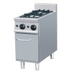 Fourneau à gaz  professionnel, 2 feux, inox AISI 304