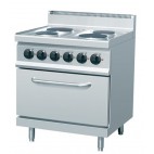 Fourneau électrique, 4 feux, inox AISI 304, avec four
