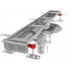 Caniveau Modul 125, sortie verticale centrée, Ø 110 mm, L 1000 x l 125 x H 50 / 50 mm