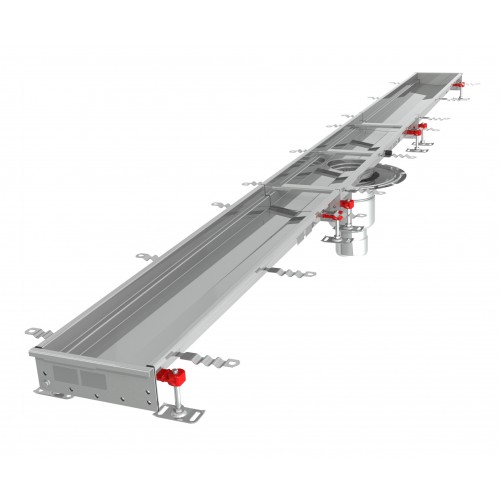 Caniveau Modul 200 sortie verticale centrée boitier 157/DN110 Longueur 4500 mm Caniveau Modul 200 sortie verticale centrée boitier 157/DN110 Longueur 4500 mm