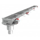Caniveau Modul 200 sortie verticale en bout boitier 157/DN110 Longueur 4000 mm