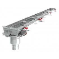 Caniveau Modul 200 sortie verticale en bout boitier 157/DN110 Longueur 4500 mm
