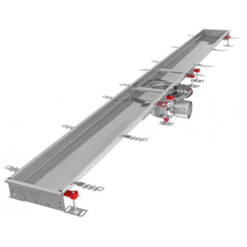 Caniveau Modul 200 sortie horizontale centrée boitier 157/DN110 Longueur 2500 mm Caniveau Modul 200 sortie horizontale centrée boitier 157/DN110 Longueur 2500 mm