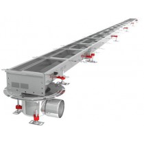Caniveau Modul 200, sortie horizontale en bout, boitier 157/DN110, Longueur 6500 mm