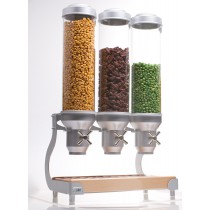 Distributeur d'aliments secs, gamme Deluxe Bols ajustables, 7 Kg, 3 bols x 5 L