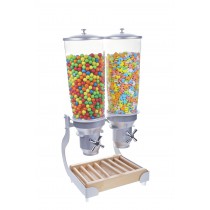 Distributeur d'aliments secs, gamme Exclusive, 5L manette en croix, 2 bols, 2 x 5 L