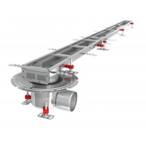 Caniveau Modul 125, sortie horizontale en bout 157/DN110, Longueur 3000 mm