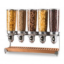 Distributeur d'aliments secs gamme free flow plateau en bois 5 x 5 L