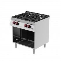 Cuisinière à gaz, 4 brûleurs, sans porte, profondeur 700 mm