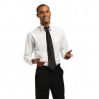 Chemise unisexe Uniform Works manches longues, blanche