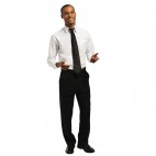 Chemise unisexe Uniform Works manches longues, blanche