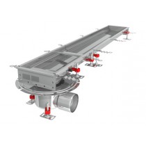 Caniveau Modul 200, sortie horizontale en bout, boitier 157/DN110, Longueur 1500 mm