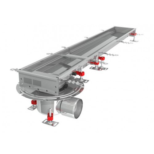 Caniveau Modul 200 sortie horizontale en bout boitier 157/DN110 Longueur 1500 mm Caniveau Modul 200 sortie horizontale en bout boitier 157/DN110 Longueur 1500 mm