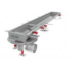Caniveau Modul 200, sortie horizontale en bout, boitier 157/DN110, Longueur 1500 mm
