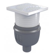 Siphon Showerdrain Easyflow Plastique, couv Sphere 150x150, inox 304 brillante, sortie verticale, DN50, GE50mm