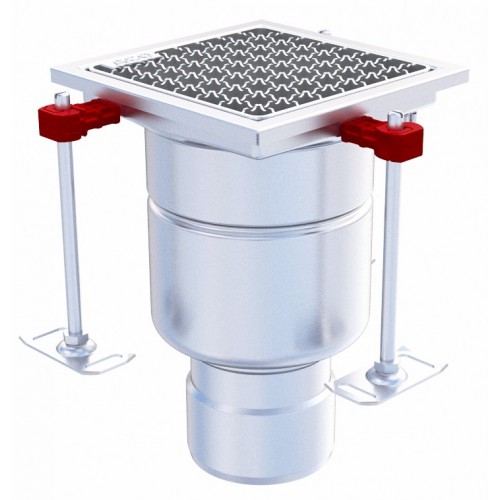 Siphon monolithique Epur HygieneFirst avec grilles inox caillebotis 200 x 200 mm sortie verticale Ø 157 mm 3,5 L/s Siphon monolithique Epur HygieneFirst avec grilles inox caillebotis 200 x 200 mm sortie verticale Ø 157 mm 3,5 L/s