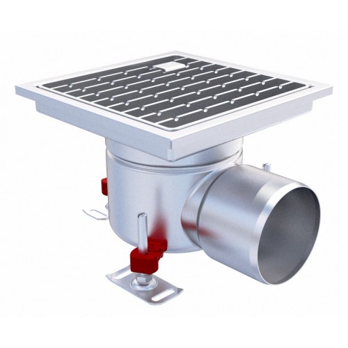 Siphon monolithique Epur HygieneFirst avec grilles inox à barreaux 200 x 200 mm,sortie horizontale Ø 157 mm 2,8 L/s Siphon monolithique Epur HygieneFirst avec grilles inox à barreaux 200 x 200 mm,sortie horizontale Ø 157 mm 2,8 L/s