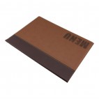 Protège-menu contemporain Securit marron clair, cuir synthétique