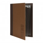 Protège-menu contemporain Securit marron clair, cuir synthétique