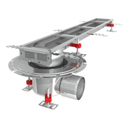Caniveau Modul 125 sortie horizontale en bout 157/DN110 Longueur 1000 mm