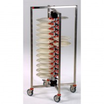 Chariots pliant, en acier inoxydable, 48 assiettes, hauteur 1270 mm 