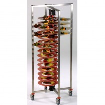 Chariots pliant, en acier inoxydable, 60 assiettes, hauteur 1490 mm 