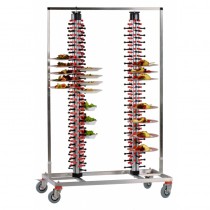 Chariots duo, 2 colonnes, 168 assiettes, hauteur 1860 mm 