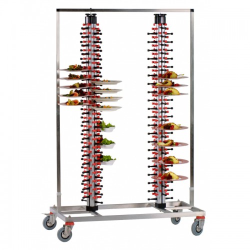 Chariot duo acier inoxydable 168 assiettes H 1860 mm Chariot duo acier inoxydable 168 assiettes H 1860 mm
