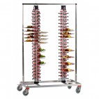 Chariots duo, 2 colonnes, 168 assiettes, hauteur 1860 mm 