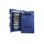 Coffre isotherme Bleu AVEC poignées inox 8 niveaux GN1/1 100 L
