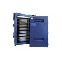 Coffre isotherme Bleu AVEC poignées inox 8 niveaux GN1/1 100 L