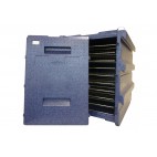 Coffre isotherme Bleu AVEC poignée inox 10 niveaux 40 x 60 128 L