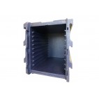 Coffre isotherme 10 niveaux 40 X 60, Bleu SANS poignée inox, 128 L