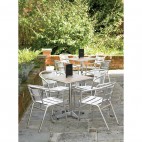 Fauteuils empilables Bolero, en aluminium