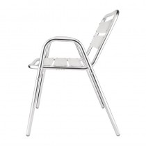 Fauteuils empilables avec accoudoirs Bolero, en aluminium