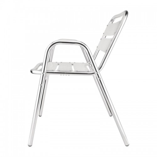 Fauteuils empilables avec accoudoirs Bolero, en aluminium, hauteur de l'assise 450 mm, Lot de 4 Fauteuils empilables avec accoudoirs Bolero, en aluminium, hauteur de l'assise 450 mm, Lot de 4