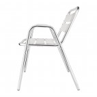 Fauteuils empilables avec accoudoirs Bolero, en aluminium, hauteur de l'assise 450 mm, Lot de 4