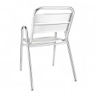 Fauteuils empilables avec accoudoirs Bolero, en aluminium