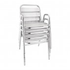 Fauteuils empilables avec accoudoirs Bolero, en aluminium